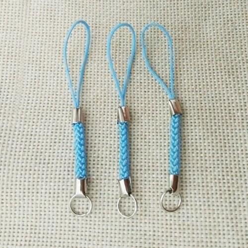 20PCS string small cord Lariat Lanyard Nylon cell mobile USB stick holder bag charms Rope keychains Clasp split ring jump rings