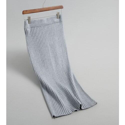 2020 High Waist Knitting Sexy Hip Package Bodyon Long Stretch Vintage Women Winter Skirt Faldas Jupe Femme Saia