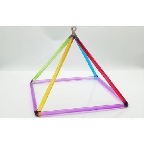 3" inches Colorful crystal singing pyramid for energy healing & quartz singing tetrahedron meditation
