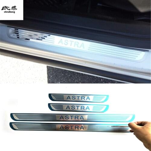 4pcs/Lot Car Styling for 2010-2013 OPEL ASTRA J VAUXHALL ASTRA J Ultra-thin Stainless Steel Door Sill Scuff Plate Pedal