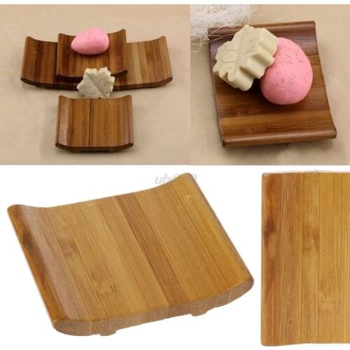 Bamboo Soap Storage Holder Natural Wooden Soap Box Travel Soap Rack Plate