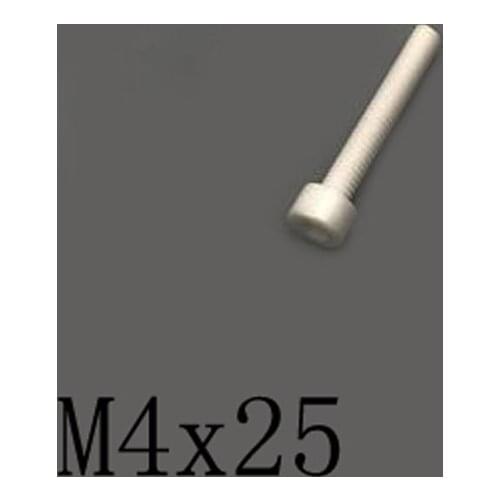 2pcs M4x25mm Inner Hexagon Cylindrical Head Screw Ceramic Insulated Bolt High Temperature Corrosion Resistance Zirconin