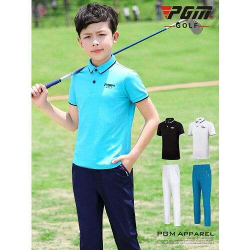 Childrens Golf Clothes Boys Polyester Short-sleeved T-shirt Trousers Youth Spring And Summer Sports Suit
