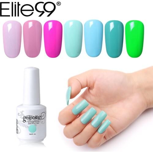 Elite99 Soak Off UV Nail Gel Polish 15ml Pure Color Nail Art Gel Polish Semi Permanent Gel Varnish Enamel Lacquer For Manicure
