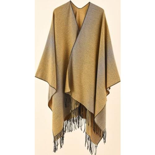 Ethnic Bohemian Geometric Shape Plus Size Gold Cashmere Split Shawl Cloak Infinity Scarf Designer Scarf Women Luxury 2021