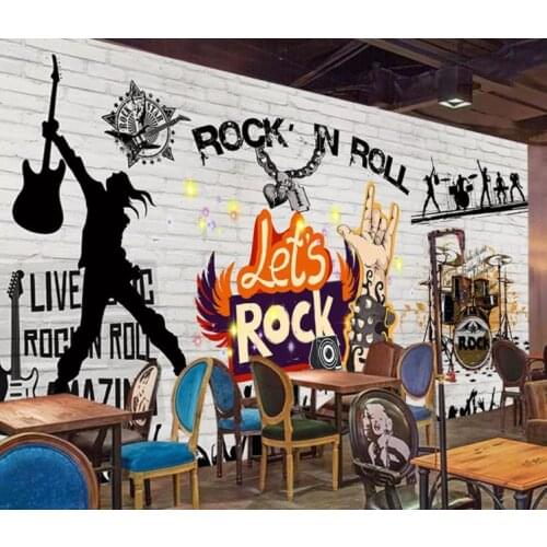 Photo Wallpaper 3D European and American brick wall sound rock bar KTV background wall Mural Wallpaper luxury home decor
