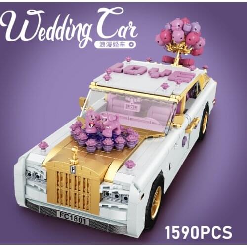 MOC Bricks Wedding Car Block Romantic DIY Assemble Blocks Toy Model Building Blocks Bricks Gifts Toys for Children