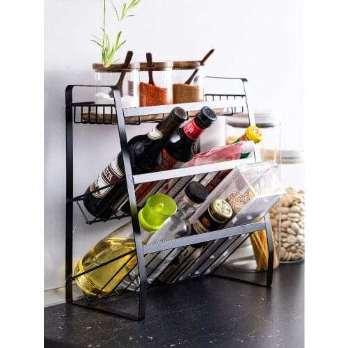 Kitchen Shelf Multi-layer Seasoning Jar Storage Rack Oblique Storage Corner Frame Living Room Debris Storage Rack