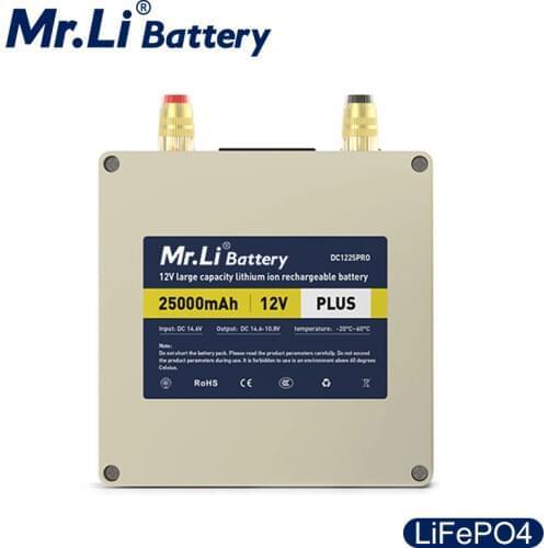 Mr.Li 12V 25Ah Lifepo4 Rechargeable Battery Pack With 6A Charger For Outdoor Camping Power Supply Fish Finder Solar System