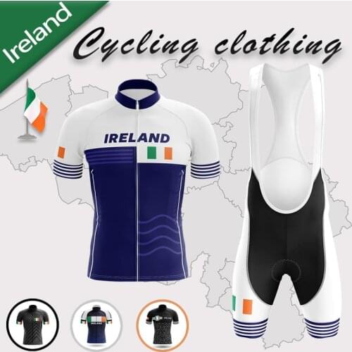 Mens Clothes 2021 Team Raudax RX Cycling Jersey Mtb Short Sleeve Cycling Clothing Summer Road Bike Ireland Flag Sets