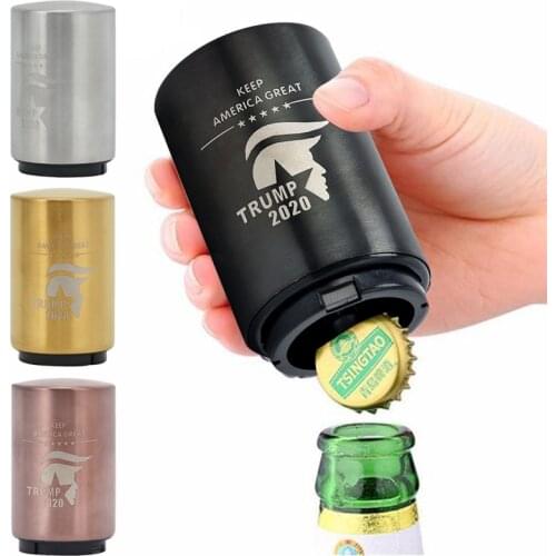 2019 New Trump 2020 Portable Magnetic Automatic Bottle Opener Stainless Steel Wine Beer Openers Best Gift Item