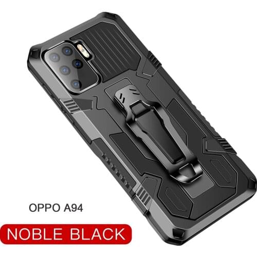 Armor Shockproof Case For OPPO Reno 5 Lite F17 F19 Pro A94 A93 A74 A73 A54 A53 A15 A31 Metal Belt Clip Stand Bracket Back Cover
