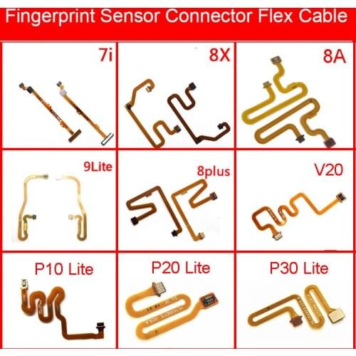 Fingerprint Sensor Connector Flex Cable For Huawei Honor 7i 8A 8X 9i 10 Lite 20i V20 V10 P10 P20 P30 Pro P8 Lite 2017 Nova 3e