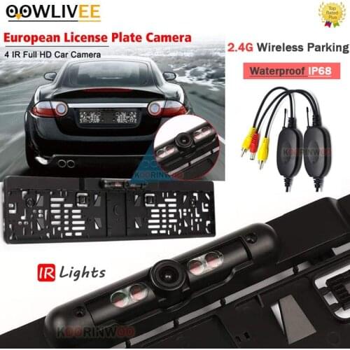 OOWLIVEE Parking Intelligent Wireless EU License Plate Number Car Camera Rear view Camera IR Video System For Car Android Radio
