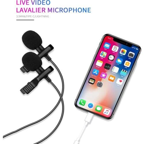 VOXLINK 3.5 Mm Microphone Clip Tie Collar For Mobile Phone Speaking In Lecture 1.5m Bracket Clip Vocal Audio Lapel Microphones