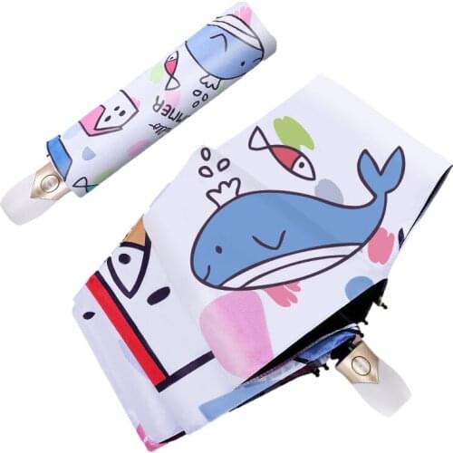 Woman Folding Umbrella Boys Parasol Kids Cartoon Ocean Animal Anti-UV Man Automatic Sun Umbrella For Rain Gear Mini Parapluie