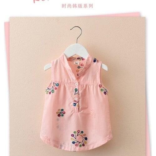 Girl Embroidered flower vest 2020 New summer new baby children kids casual Good quality comfortable clothes