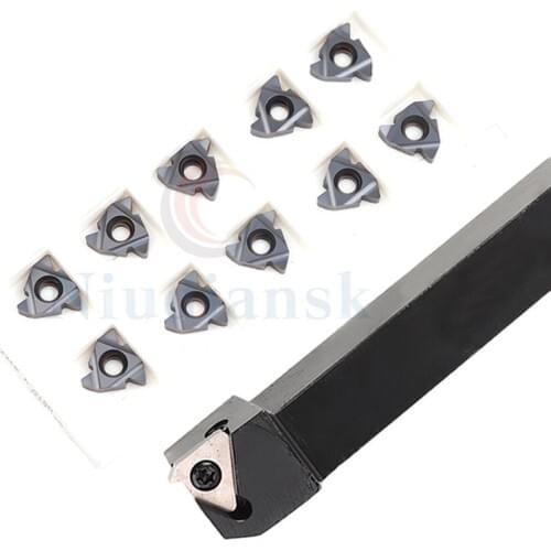 1PC SER2020K22 SER2525M22 External thread lathe tool holder +10PCS 22ER 6.0 ISO 3.5/4.5/5.5 Carbide CNC lathe turning insert set