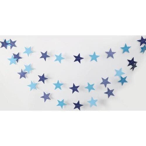 10pcs Five-pointed Star Paper Streamers Birthday Wedding Party Flags DIY Paper Banners Bunting for Boys Girls Baby Shower Decor