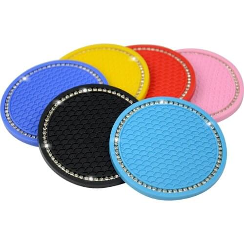 2pieces) Car Universal Diamond Honeycomb Water Coaster Creative Cute Storage Mat Car Anti-slip Mat Interior