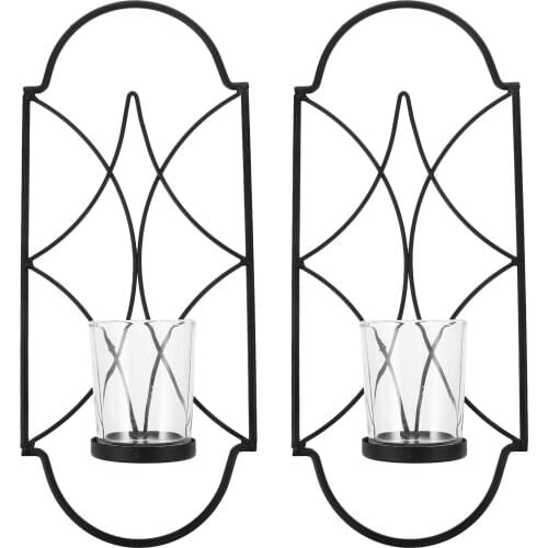 2pcs Candle Holders Wall Hanging Candle Stands Modern Wall Mounted Candlestick Home Candle Holder Candelabros Garden Party Decor