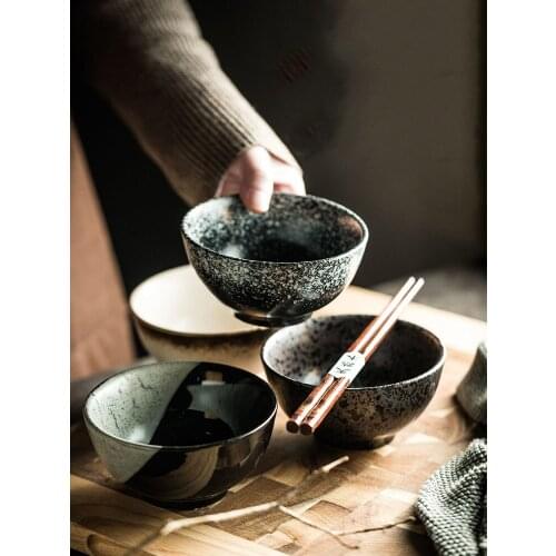 2/pcs Japanese s rice, salad, soup bowl home restaurant seasoning bowl breakfast simple retro round tableware kitchen supplies