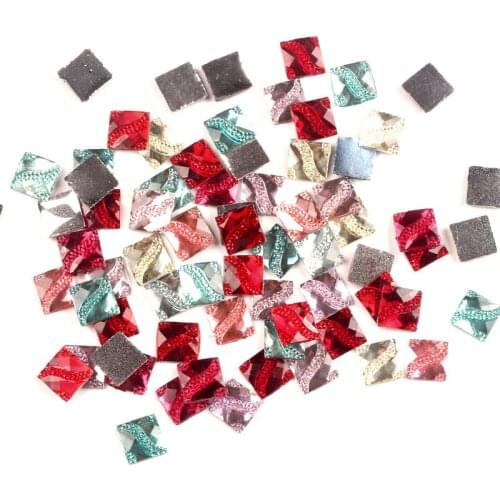 200Pcs Mixed Resin Bling Spuare Crystal Decoration Craft Flatback Cabochon Embellishments For Scrapbooking Cute Diy Accessories