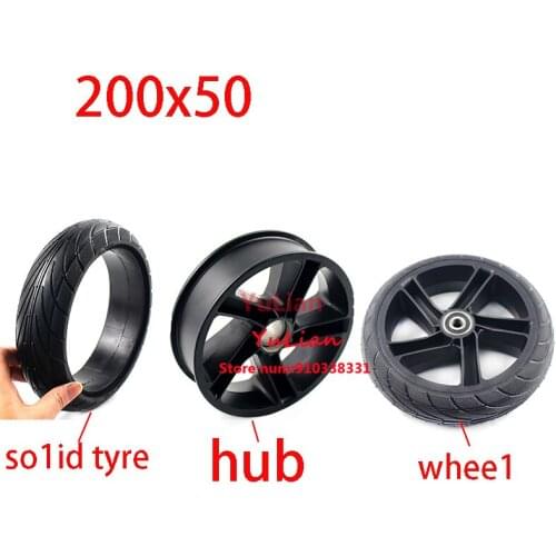 200x50 Solid Tire alloy hub8 Inch whee. For Xiaomi Ninebot Segway ES1 ES2 ES4 Electric Scooter rear Wheel Explosion-Proof Tire