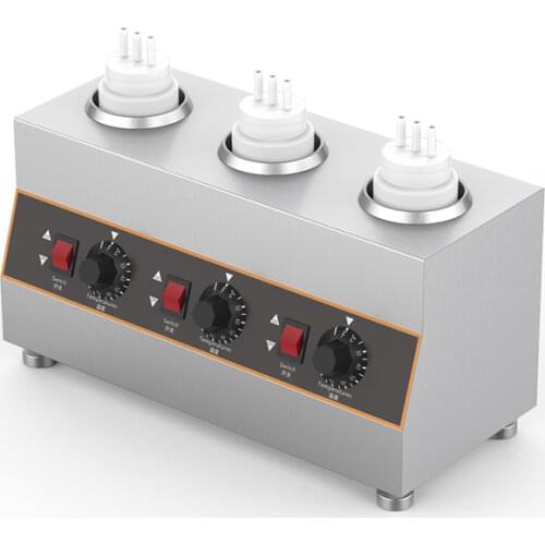 220V/ 110V Commercial 3 Bottles Sauce Warmer Chocolate Cheese Fruit Jam Warming Machine Dispenser Melter
