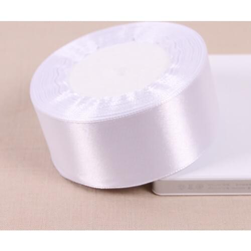 25 yards/roll 2'' 50mm single face Satin Ribbon Wedding Decoration Gift Christmas Ribbons 01 White