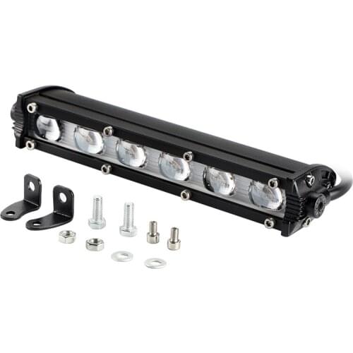 6D Lens Led Light Bar 7 inch Work Light Bar 18W Slim Bar Spot Beam Flood Beam For Auto Motorcycle Truck SUV ATV 12V 24V