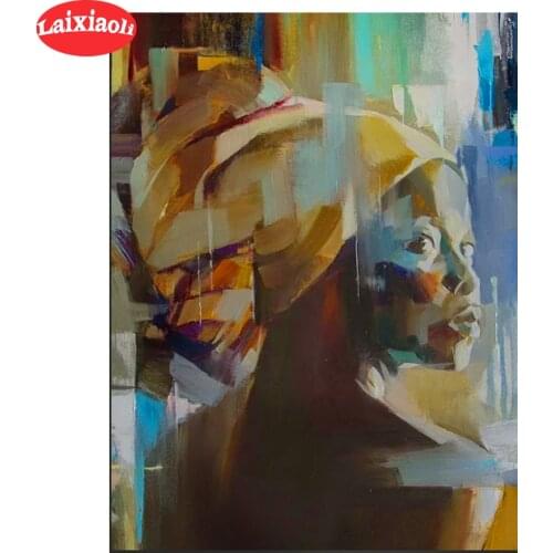 Diamond painting abstract color woman art diy handmade embroidery kit full square/round drill African people pattern home decor