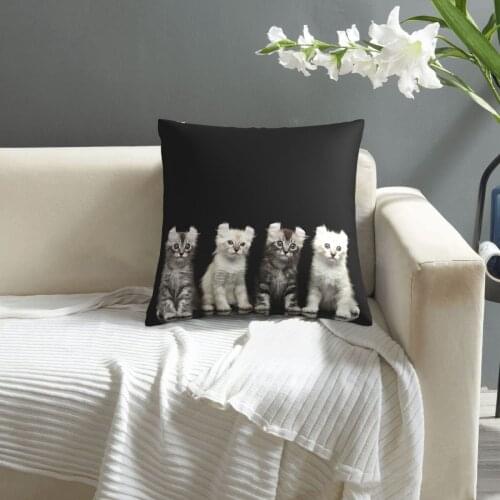 Cat pattern print Cushion Cover Decorative Pillowcase Chair Seat Square Car Pillow Cover Home Living Textile