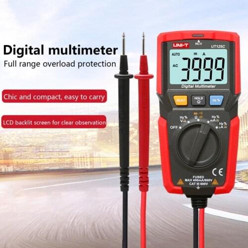 UT125C Digital Multimeter LCD Display Wide Measuring Range ABS AC/DC Voltage Current Resistance Capacitance Frequency Multimeter