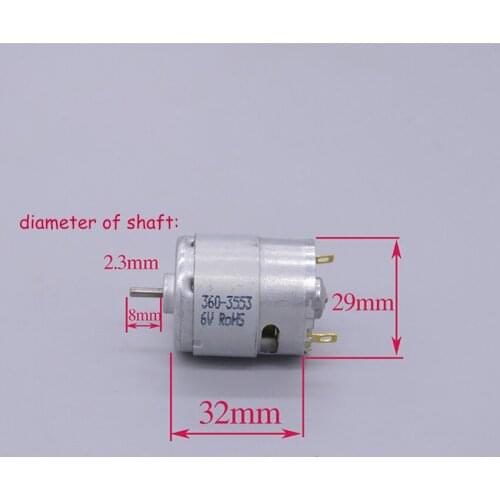 DC3-6V 7500-15000RPM Micro 360 Model Brush Motor Carbon Brush High Power High Speed Electric Machinery DIY Material