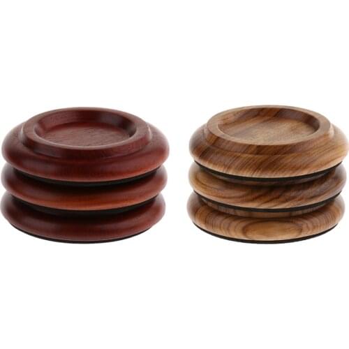 3 in 1 Wooden Piano Castor Cups Round Wheel Cup for Upright/Grand Piano