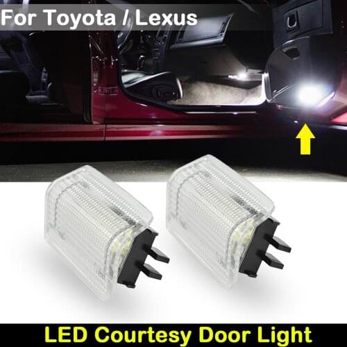 For Toyota 4-Runner Avalon Camry Crown Land Cruiser Prado Prius Reiz Lexus white LED Courtesy Door light Footwell Lamp