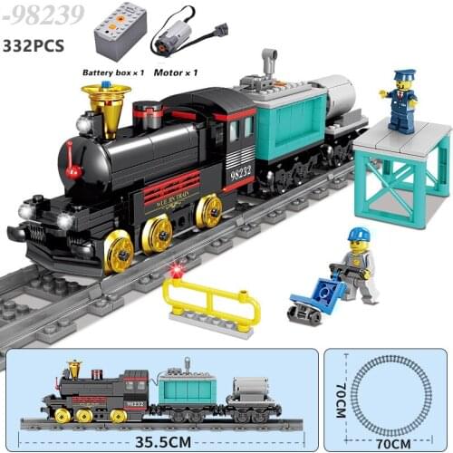 Electric Train With Round Track Compatible Major Brand Toys Island Building Block Road Classic Collections