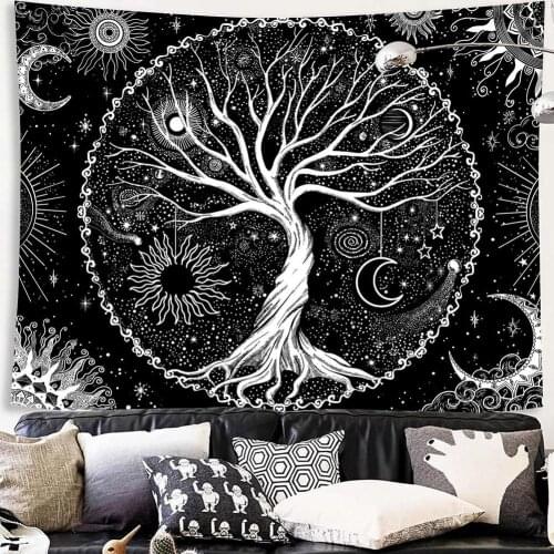 Tree Of Life Home Art Tapestry Bohemian Decorative Tapestry Yoga Mat Large Size Sofa Blanket For Living Room Home Decor