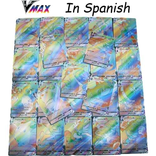 French Spanish Pokemon Card 100 V MAX 100 GX Best Selling Children Battle English Version Game Tag Team Shining Vmax Cards Set