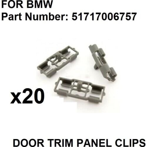 20x Plastic Clips For BMW Door Bonnet Boot Trunk Weatherstrip Rubber Seal, OE#51717006757