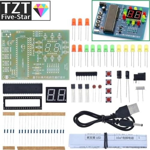 MHT5 Traffic Light Controller Electronic DIY Kit Electromechanical Skills Training Contest STC89C52 51 Single-Chip Microcomputer