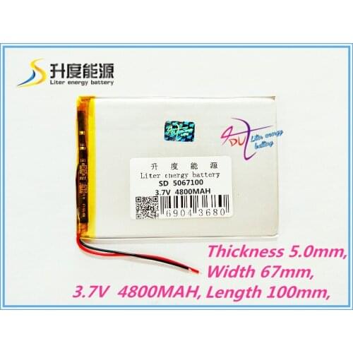 Best battery brand 3.7V,4800mAH (polymer lithium ion battery) Li-ion battery for tablet pc 7 inch 8 inch 9inch [5067100] Free Sh