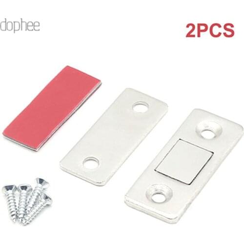Dophee 2pcs Magnetic Cabinet Catches Magnet Door Stops Hidden Door Closer With Screw For Closet Cupboard Furniture Hardware
