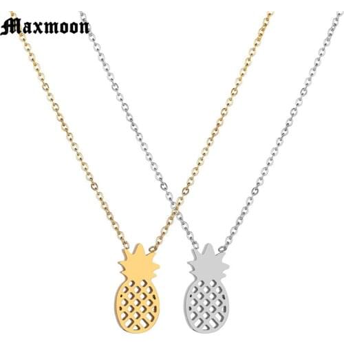 Maxmoon 2018 New Fashion Choker Necklace Link Chain Pineapple Necklace Fruit Pineapple Pendant Necklaces for Women Party Gift