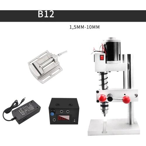 Multifunctional Small Bench Drill DIY MINI Punching Milling Tapping Machine 2700RPM Speed Adjustable High Precision Drill 24V