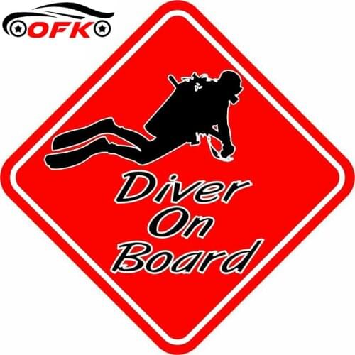 Personality DIVER ON BOARD Car Stickers Accessories Motorcycle Cover Scratches Waterproof PVC 12cm *12cm