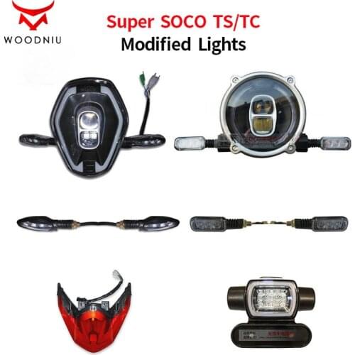For Super SOCO TS TC Original Headlight Taillight Front and Rear Turn Signals Modified Headlight Accessories