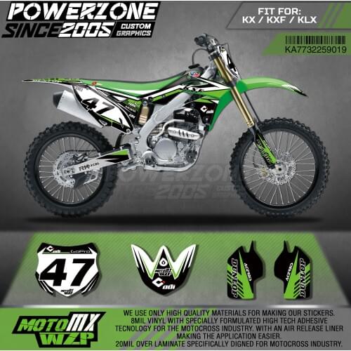 PowerZone Custom Team Graphics Decals 3M Stickers Kit For Kawasaki Sticker Decal 2013-2016 KX250F 19