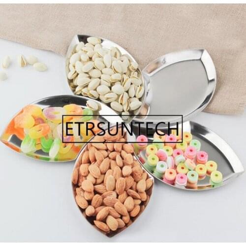 50pcs Nordic Style Tray Serving Metal Decoration Stainless Steel Snack Dish Platter Home Kitchen Fruit Dessert Plate